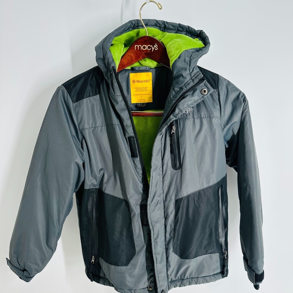 Wantdo Winter Snap Full‎ Zip Hooded Coat Waterproof Ski Jacket Multicolor SZ 8